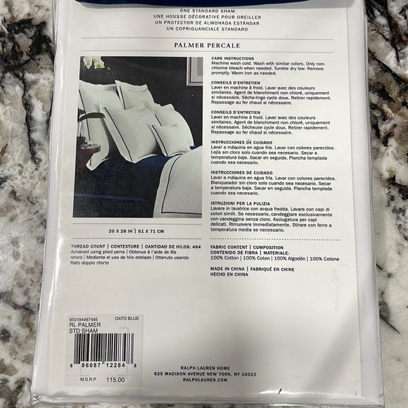 Ralph Lauren Palmer standard sham oxfd blue - Picture 4 of 4